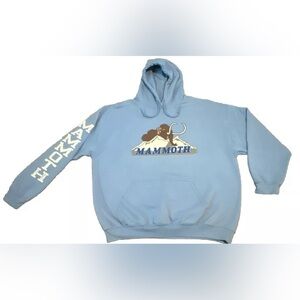 Mammoth Mountain Women XL Baby Blue Gildan Cotton Blend Pull Over Hoodie Sweater